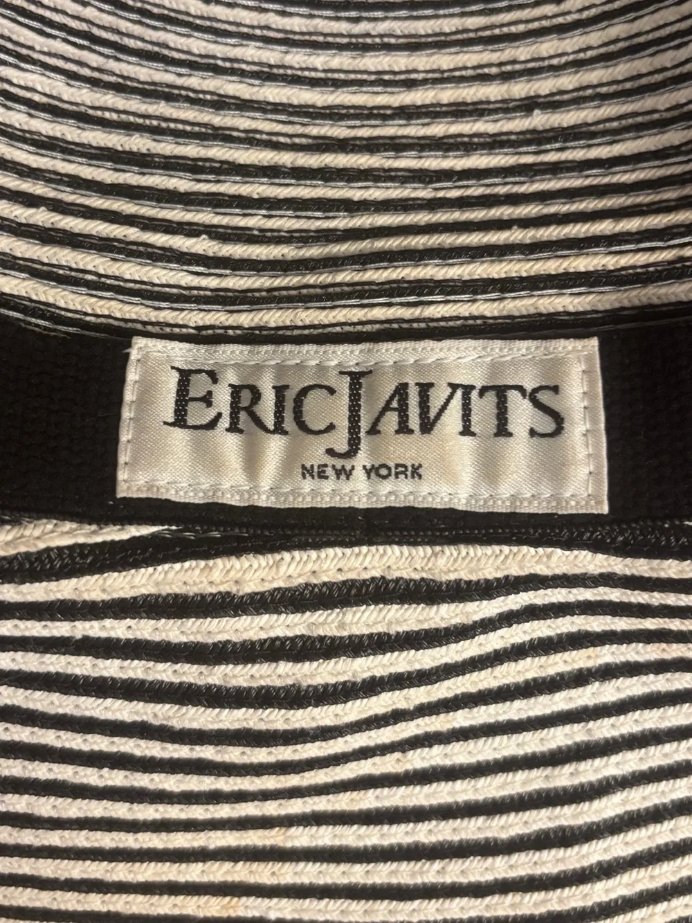 Eric Javits Black White Striped Wide Brim Squishee Sun Hat One Size Packable - Picture 13 of 16
